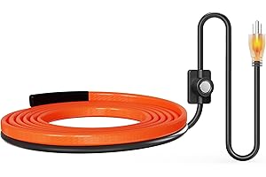 Suriwee Heat Tape Water Pipes for Pipe Freeze Protection, Pipe Heating Cable, Anti-Freeze Pipe Heating Trace System 6FT Orang