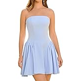 Homecoming Strapless Mini Dress Sexy Off Shoulder Corset Flowy Going Out Party Club Short Summer Dress for Women