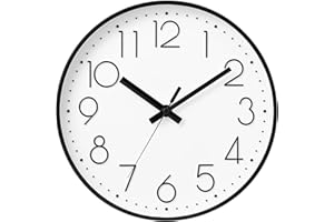 DAXSMY Wall Clock - 14 Inch Silent Non-Ticking Modern 3D Wall Clocks Battery Operated - Decorative Clock for Kitchen, Home Of