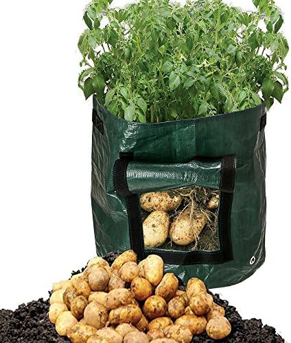 Potato Grow Bags,Xpatee 2-Pack 7 Gallon Garden Potato Grow Bag Vegetables Planter Bags with Handles and Access Flap for Potato, Carrot &amp; Onion
