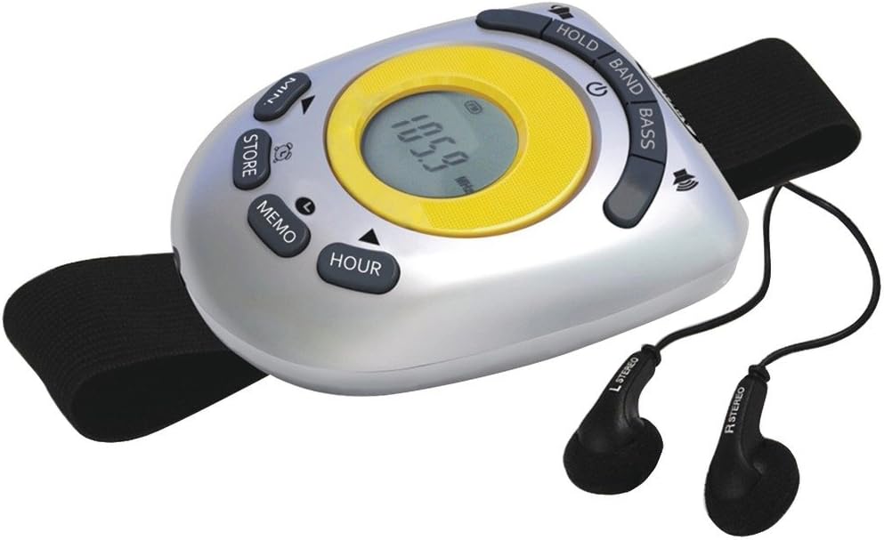 JENSEN Sport Digital AM/FM Armband Radio Belt Clip w/ Alarm/Clock