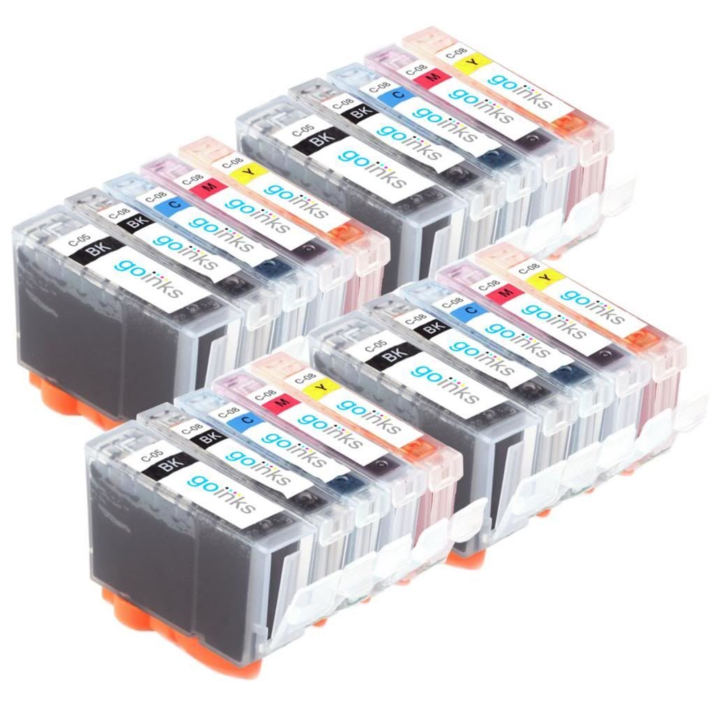 Go Inks 4 Set of 5 Ink Cartridges to replace Canon PGI-5 and CLI-8 Compatible/non-OEM for PIXMA Printers (20 Pack)