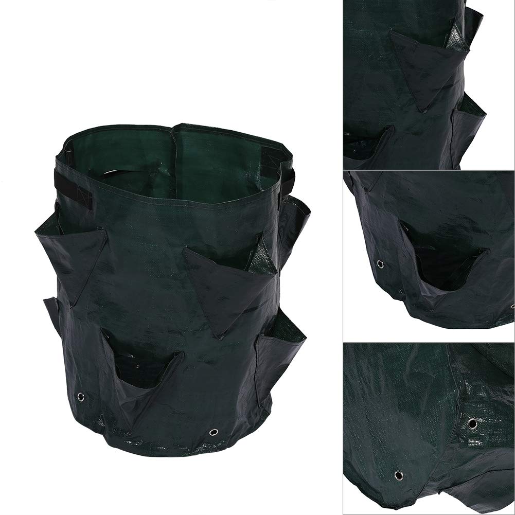 Set Di 5 Sacchi Per Piante In Tessuto Non Tessuto 65L, Vasi Di Coltivazione Con Maniglie E Etichette Nero 86295625