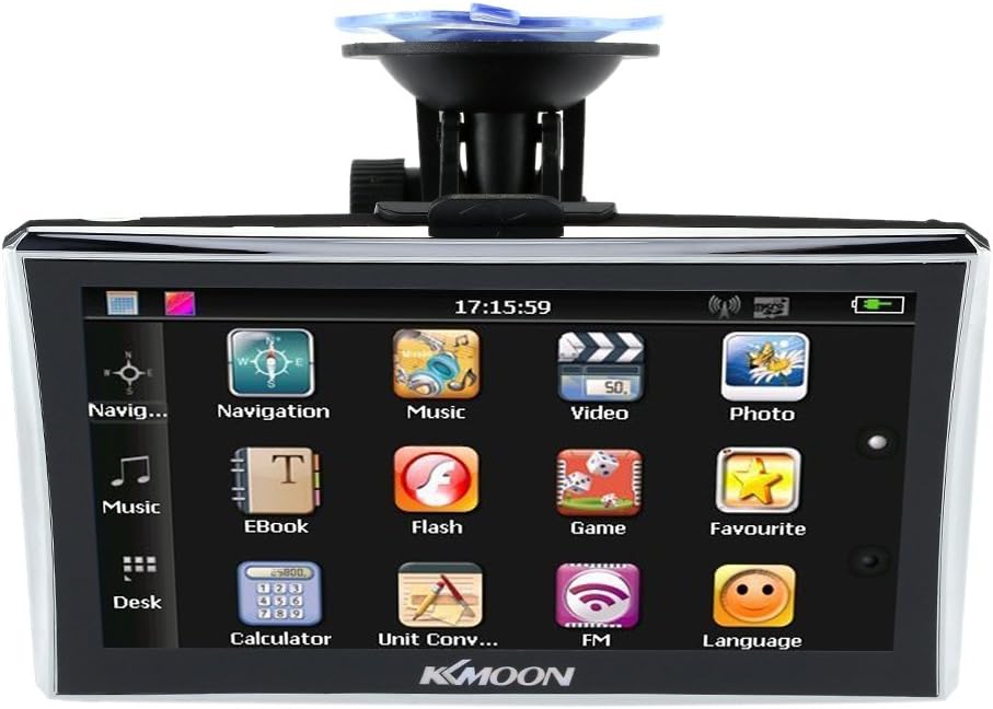 KKmoon GPS Navigator 7" HD Touch Screen Car GPS Navigation with UK and Full EU Maps 128MB RAM 4GB ROM FM MP3 Video Play Car Entertainment System