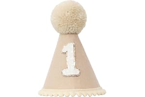 Ereniko Boho 1st Birthday Hat Decorations for Baby Girls Boys Handmade Natural Outfit First Birthday Party Hat