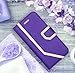 FYY Leather Case with Mirror for Samsung Galaxy S9 Plus, Leather Wallet Flip Folio Case with Mirror and Wrist Strap for Samsung Galaxy S9 Plus Purple