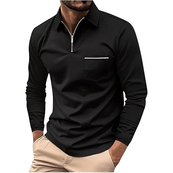 トップス MAN-TLE LongSleeve Polo sizeM Mens Long Sleeve Zipper Polo Shirts Waffle Knit Muscle Fit
