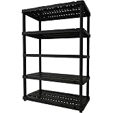 Plastic Shelves Garage Shelving Unit 5-Tier Storage Shelve 72"x35"x17" in | Plastic Shelves Closet Organizers And Garage Storage Rack Microwave Stand For Living Room,Storage Room,Basement,Pantry