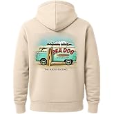 SEA DOG Wax Van The Surf Is Calling Premium Blend Ringspun Graphic Hooded Sweatshirt, Printed in USA