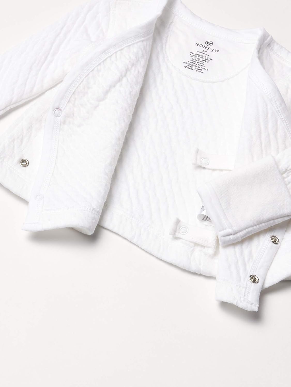 HonestBaby Baby Organic Cotton Matelasse Side-Snap Kimono Top: Clothing