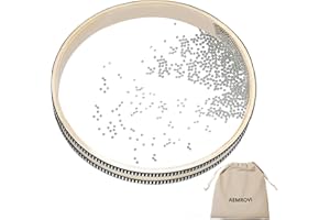 AEMROVI Ocean Drum Sea Drum 12inch- With Hardwood Shell and Wave Beads- Sound Healing Instrument for Meditation, Relaxation, Yoga, Stress Relief- Includes Storage Bag (12inch)