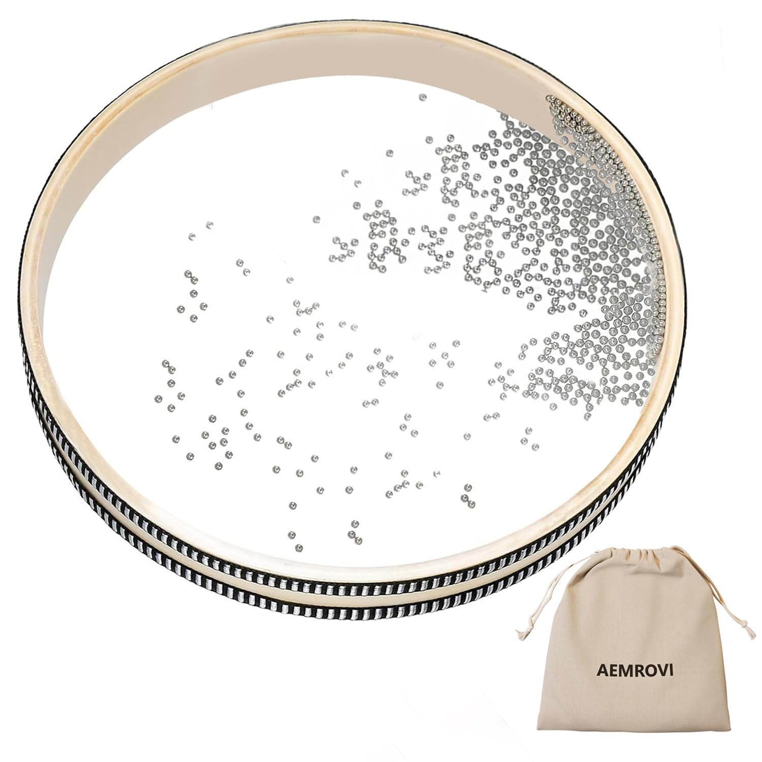 Photo 1 of Ocean Drum Sea Drum 12inch- With Hardwood Shell and Wave Beads- Sound Healing Instrument for Meditation, Relaxation, Yoga, Stress Relief- Includes Storage Bag (12inch)