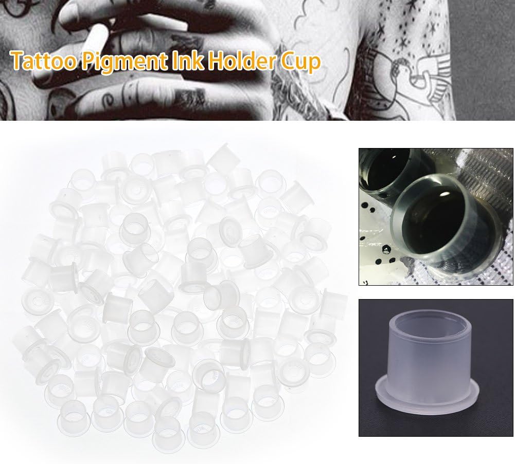 Tattoo Ink Cap Cup, 1000pcs Pigment Ink Container Cup Tattoo Ink Holder Eyebrow Nail Art Cosmetic Kit 11mm - Image 3