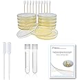 EZ BioResearch Bacteria Science Kit: Pre-poured LB Agar Plates and Cotton Swabs, E-Book for Science Fair Project with Award W