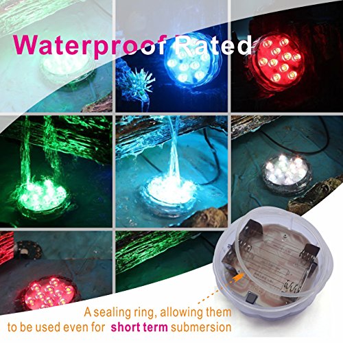 Durawell Color Changing Submersible LED Lights, 13 Colors 4 Modes