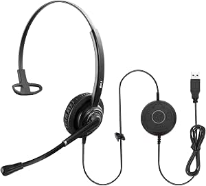 MKJ USB Headset with Microphone for PC 