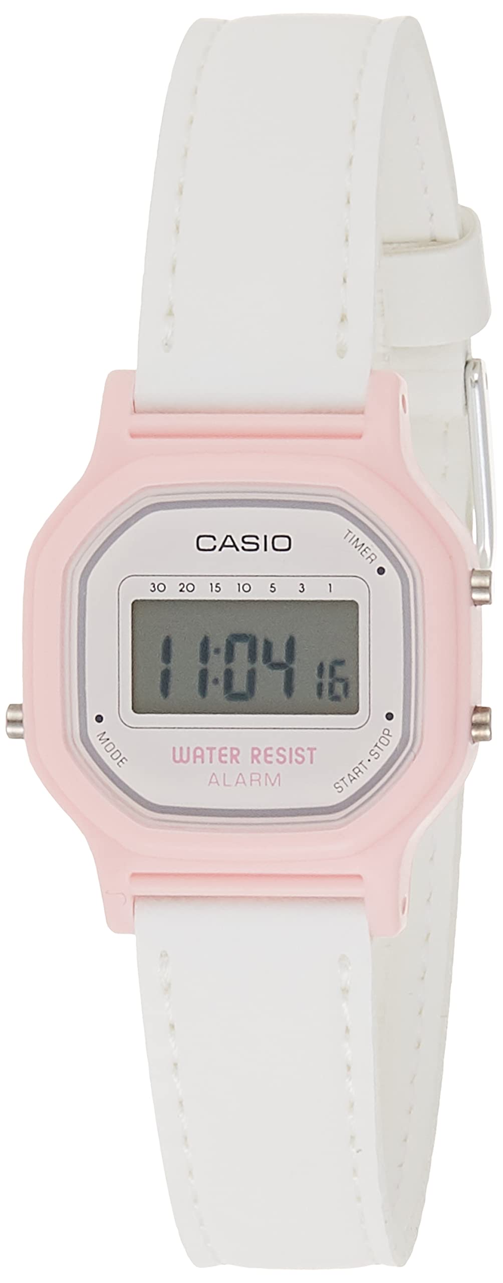 Casio Women's Vintage LA11WB-1 Sport Black Resin Band Watch, White/Pink, Model: LA-11WL-4ACF