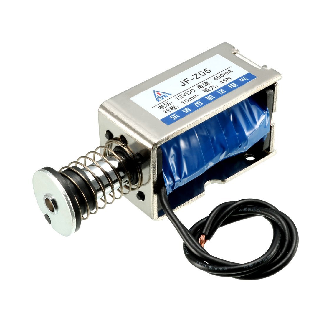 sourcingmap 12VDC 45N 10mm Stroke Pull Push Solenoid Electromagnet Open Frame Type Linear Motion JF-Z05