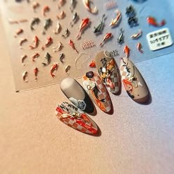 Red Koi Fish Nail Art Sticker Decals Lucky Goldfish