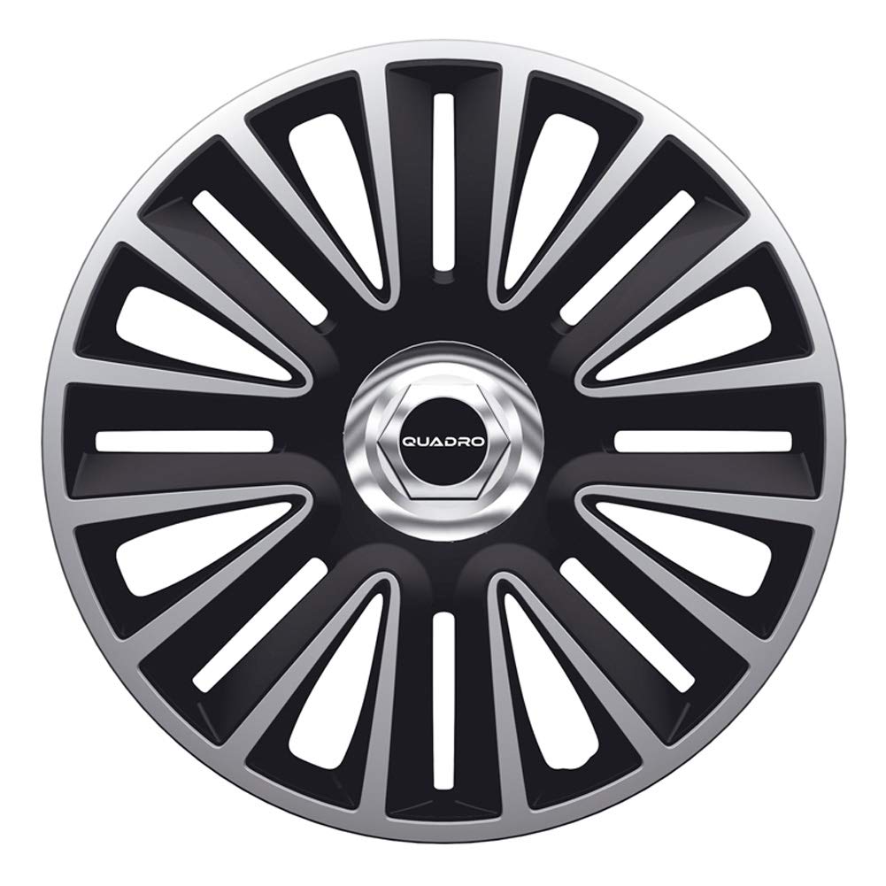 AutoStyle Set of 4 wheel covers Quadro Pro 15-inch silver/black + chrome ring