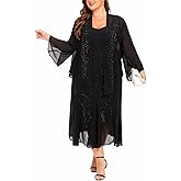 Plus Size Jacket Dress Suits 2 Piece Chiffon Sets Delicate Rhinestone Pattern Mother of Bride Dresses for Wedding