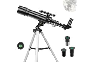 Telescopes for Kids Beginners, 50mm Aperture 360mm Astronomical Refractor Telescope with 3 Eyepieces and Tripod Portable Scop