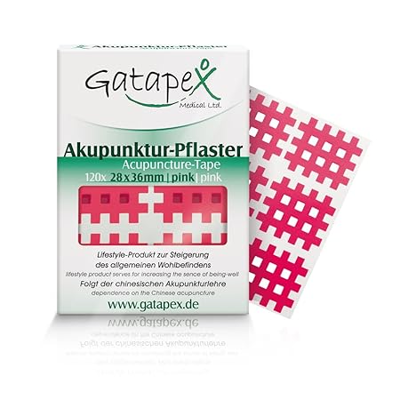 Gatapex Akupunkturpflaster in Gitterform 120 Stück - Gittertape 28 x 35 mm Pink