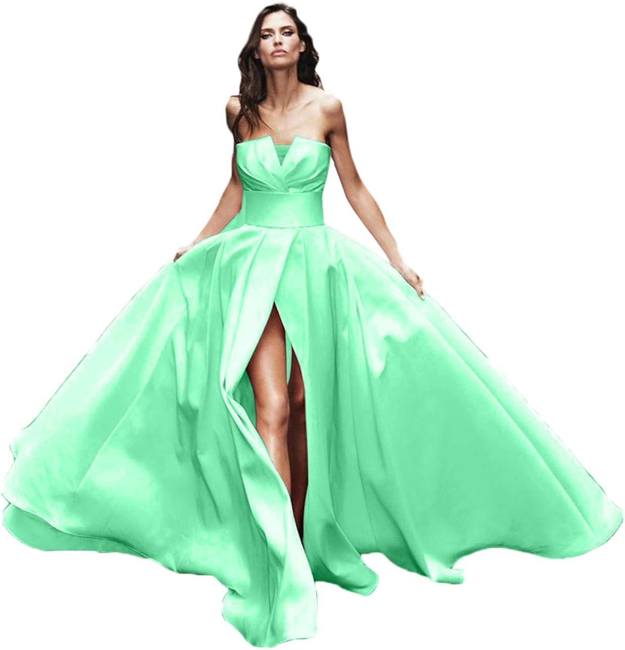 slit ball gown