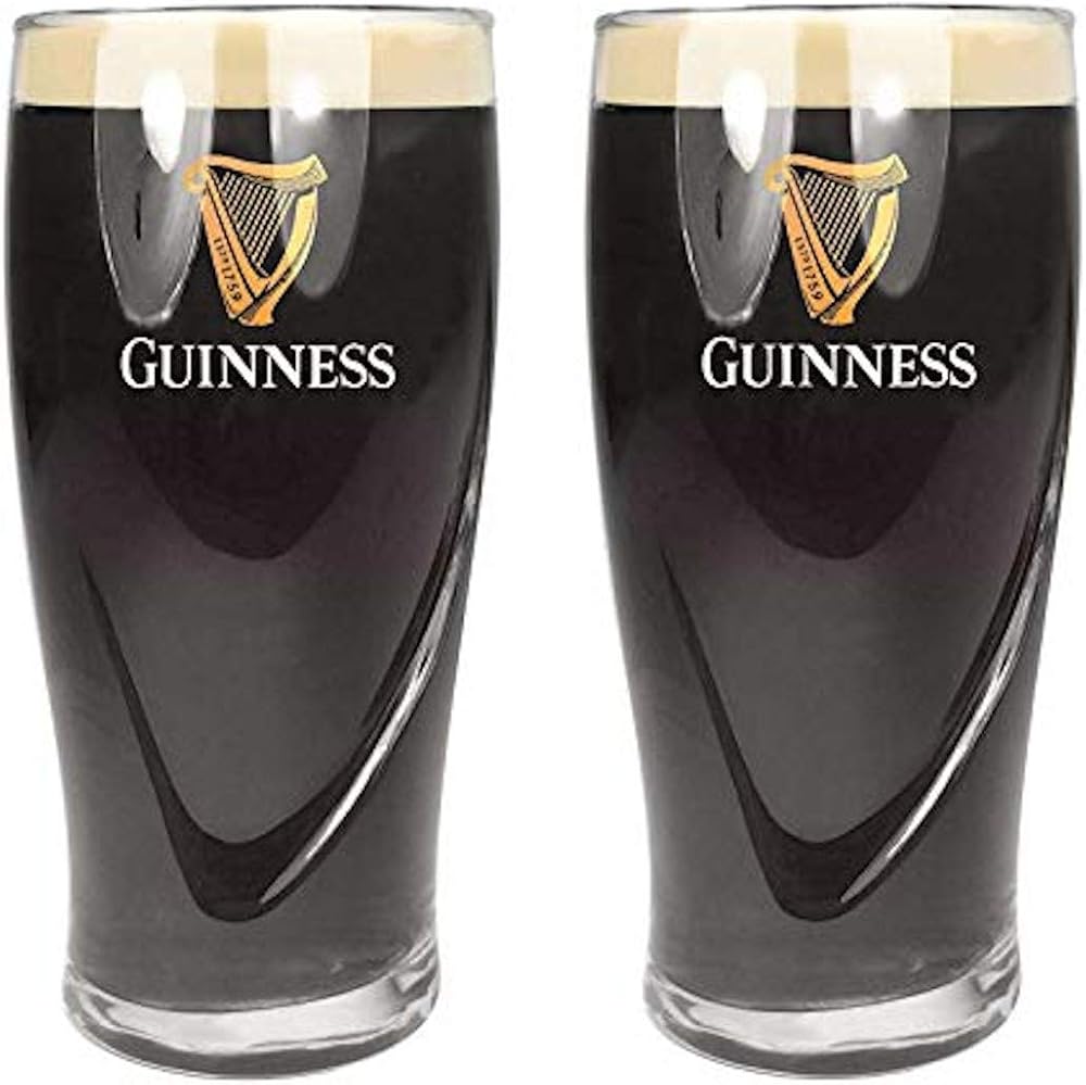 Guinness Official Embossed Pint Glass Set of 2