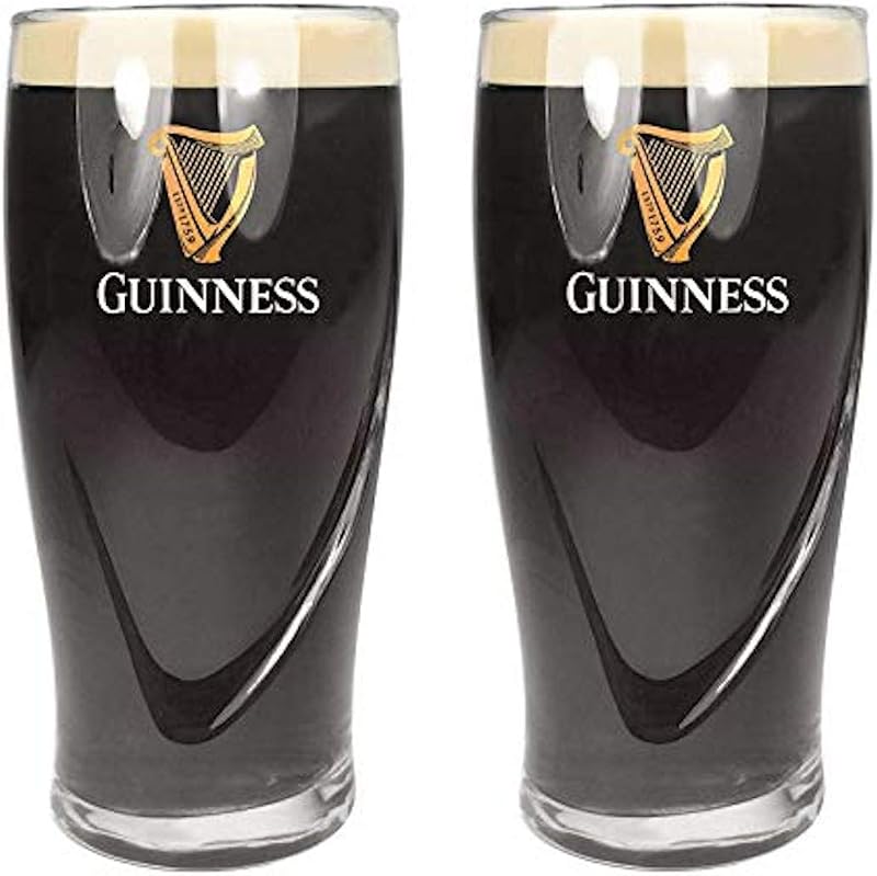 Guinness Official Embossed Pint Glass Set of 2