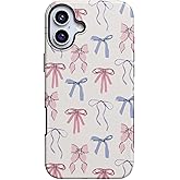 Casely iPhone 16 Case | Coquette Girlie | Pastel Bows | Bold Protective Design | Compatible with MagSafe