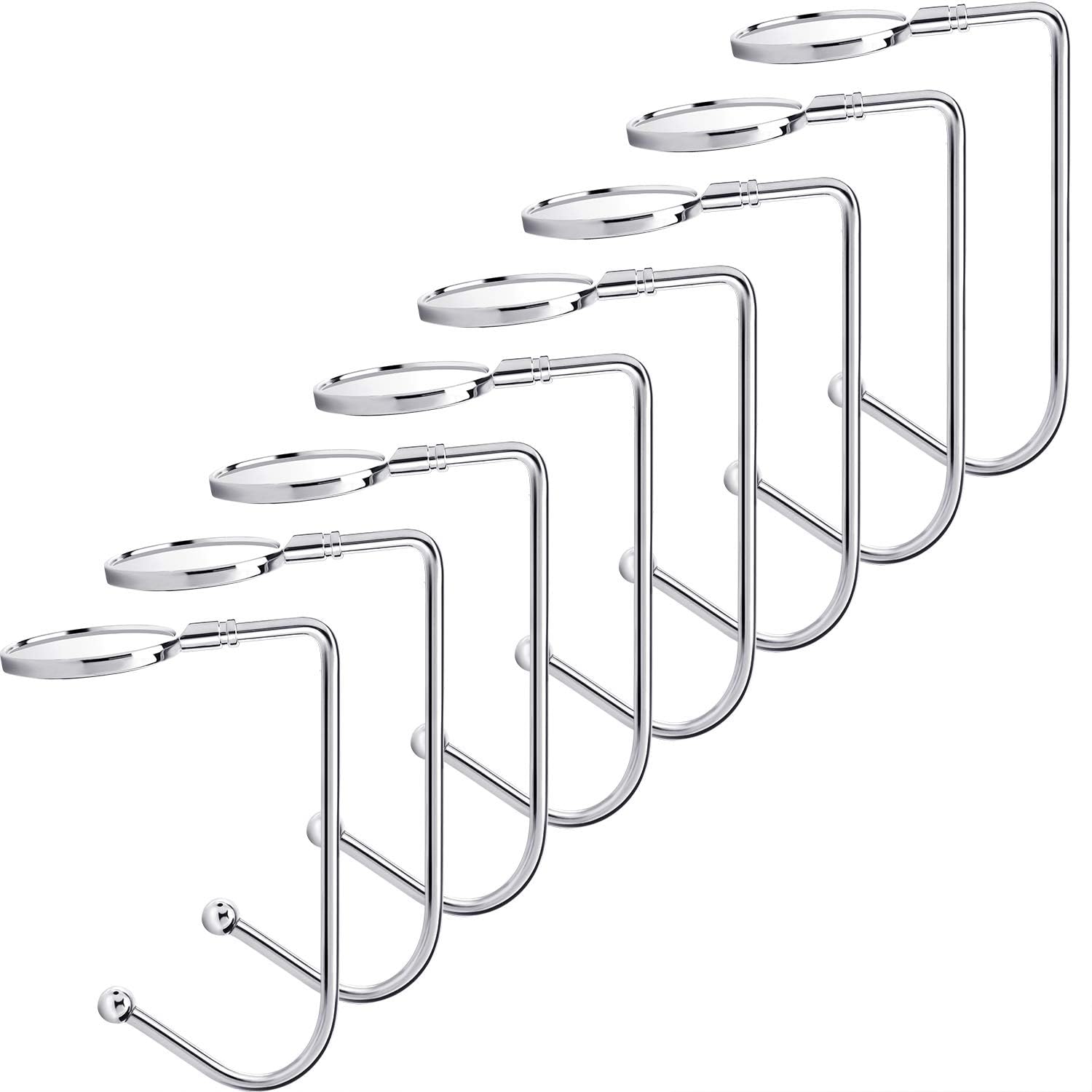 Stockings & Holders - Sunshane 8 Pieces Christmas Stocking Holders Mantel Hooks Hanger Christmas Safety Hang Grip Stockings Clip for Christmas Party Decoration, Silver