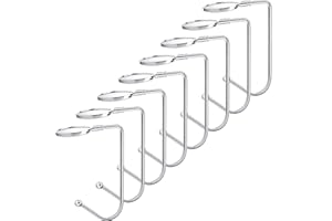 Sunshane 8 Pieces Christmas Stocking Holders Mantel Hooks Hanger Christmas Safety Hang Grip Stockings Clip for Christmas Party Decoration, Silver