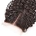 Beata Hair Brazilian Kinky Curly 4x4 Frontal Lace Closure Human Hair With Baby Hair Natural Black (Middle Part, 16 Inch)