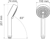 Mira Beat Shower Head Handheld 4 Spray White 110 mm Chrome/White view 3