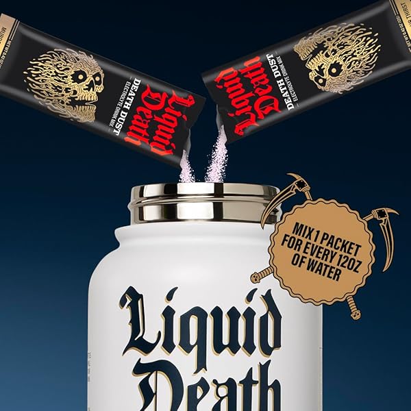 LIQUID DEATH ELECTROLYTE DEATH DUST, SEVERED LIME, MANGO CHAINSAW & CONVICTED MELON (12-PACK)