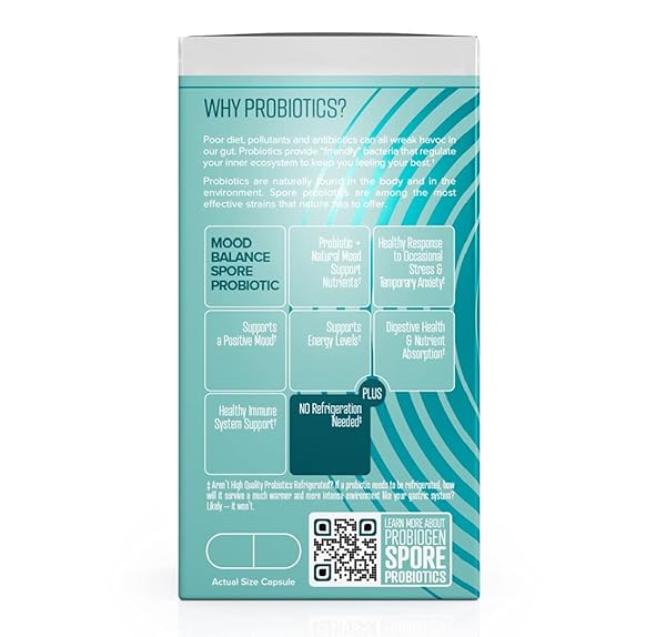 PROBIOGEN STRESS & MOOD BALANCE PROBIOTIC ASHWAGANDHA SUPPLEMENT, 120 COUNT