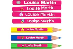 200 Personalized Name Labels School. Small Custom Name Stickers - Waterproof Name Labels for Kids. Size: 1,6 x 0,2 inch.