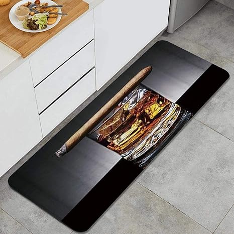 Amazon バーでのカクテルと葉巻抗疲労キッチンマットコンフォートフロアマット滑り止め油汚れ耐性簡単にきれいなキッチンラグ 80x50cm 玄関マット オンライン通販