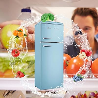 Buy Galanz Glr12tbeefr Refrigerator Dual Door Fridge Adjustable Electrical Thermostat Control With Top Mount Freezer Compartment Retro Blue 12 0 Cu Ft Online In Italy B07r25fr6y