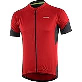 BERGRISAR Men's Basic Cycling Jerseys Short Sleeves Mountain Bike Bicycle Shirt Zipper Pockets