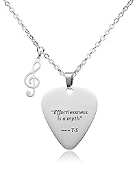 VIMIEW TS Stuff Quotes Guitar Pick Pendant Necklace