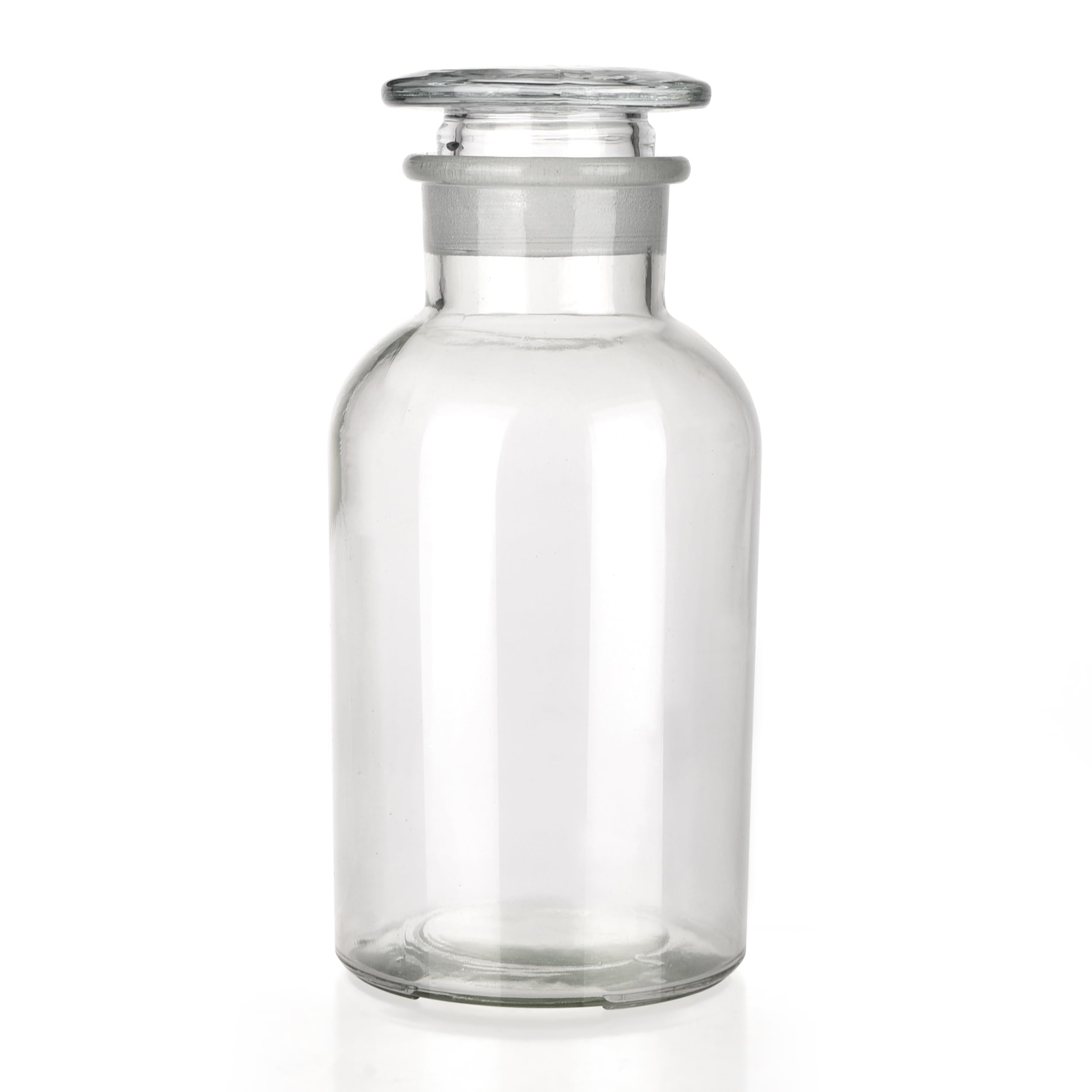Photo 1 of Kestun Lab Glass Reagent Bottle,Wide Mouth Glass Storage Bottle with Ground Stopper,Decorative Bottles/Vase (Clear, 1000ML)