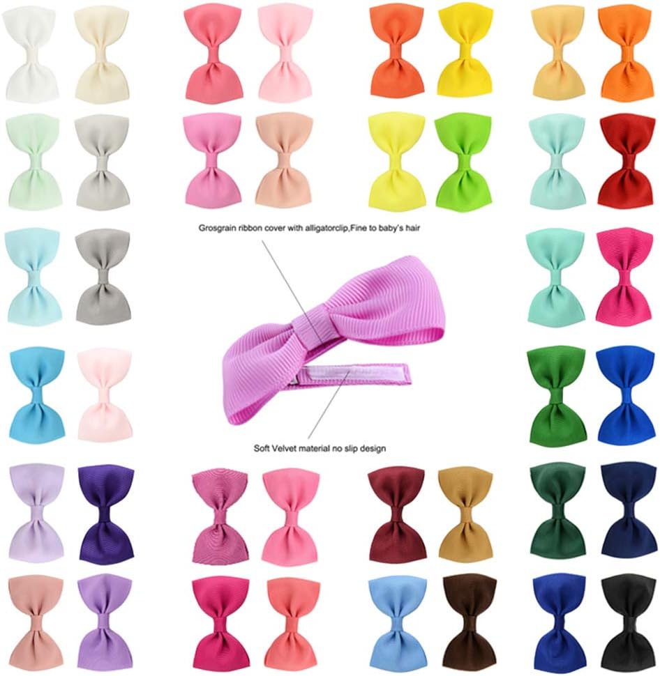 40Pcs 2.75'' Baby Girls Hair Bows Grosgrain Boutique bow Clips For Teens Toddlers Kids Children infants