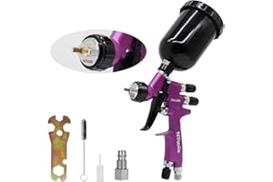 JZNTOOLS Touch-Up Mini Air Spray Gun, 0.8mm Stainless Steel Nozzle, 250ml Capacity, HVLP Auto Paint Sprayer for Cars and Furn