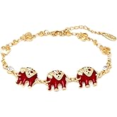Barzel 18k Gold Plated Triple Elephant Bracelet