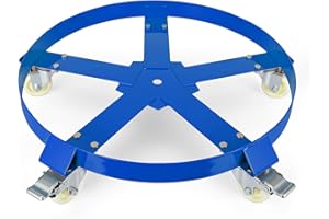 55 Gallon Heavy Duty Drum Dolly, 1250lbs Load Capacity, Barrel Dolly Cart Drum Caddy with Cross Braces 5 Swivel Casters Wheel