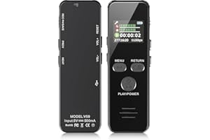 60Hrs Digital Voice Recorder, 64GB Metal Housing Audio Recorder with Playback, 1536Kbps Clear Voice Activated Recorder for Le