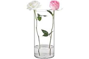 Suream 11.8 Inch Tall Plastic Flower Vases Bulk, Unbreakable Acrylic Cylinder Vases for Wedding Centerpieces, Home Living Par