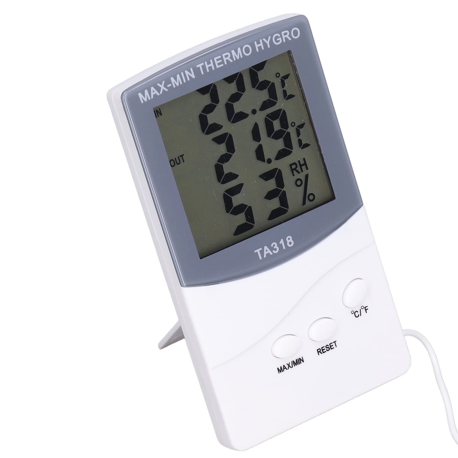 Haofy Mini Digital Temperature Meter, Humidity Meter Thermometer, Indoor Outdoor Digital Thermometer 25% to 98% ‑50 to 70℃ with Probe Large Screen Temperature Humidity Meter
